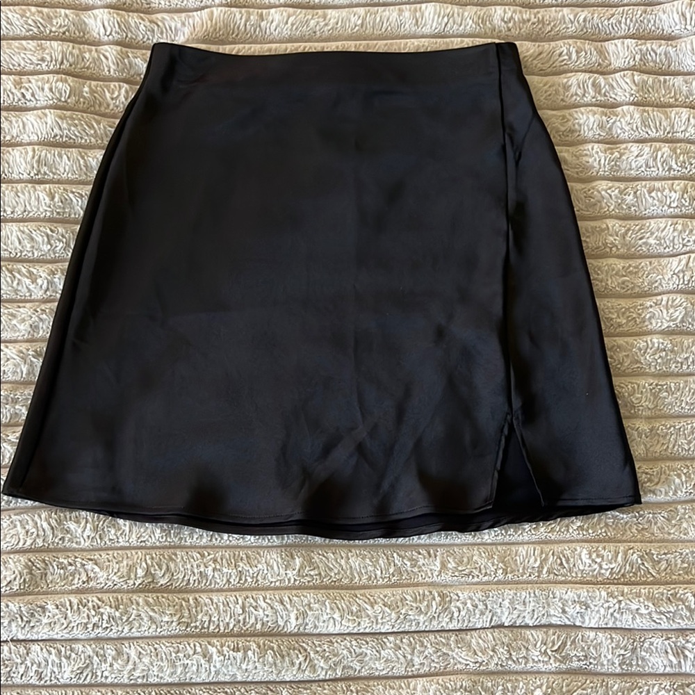 Renee C. Black A-Line Wrap Mini Skirt